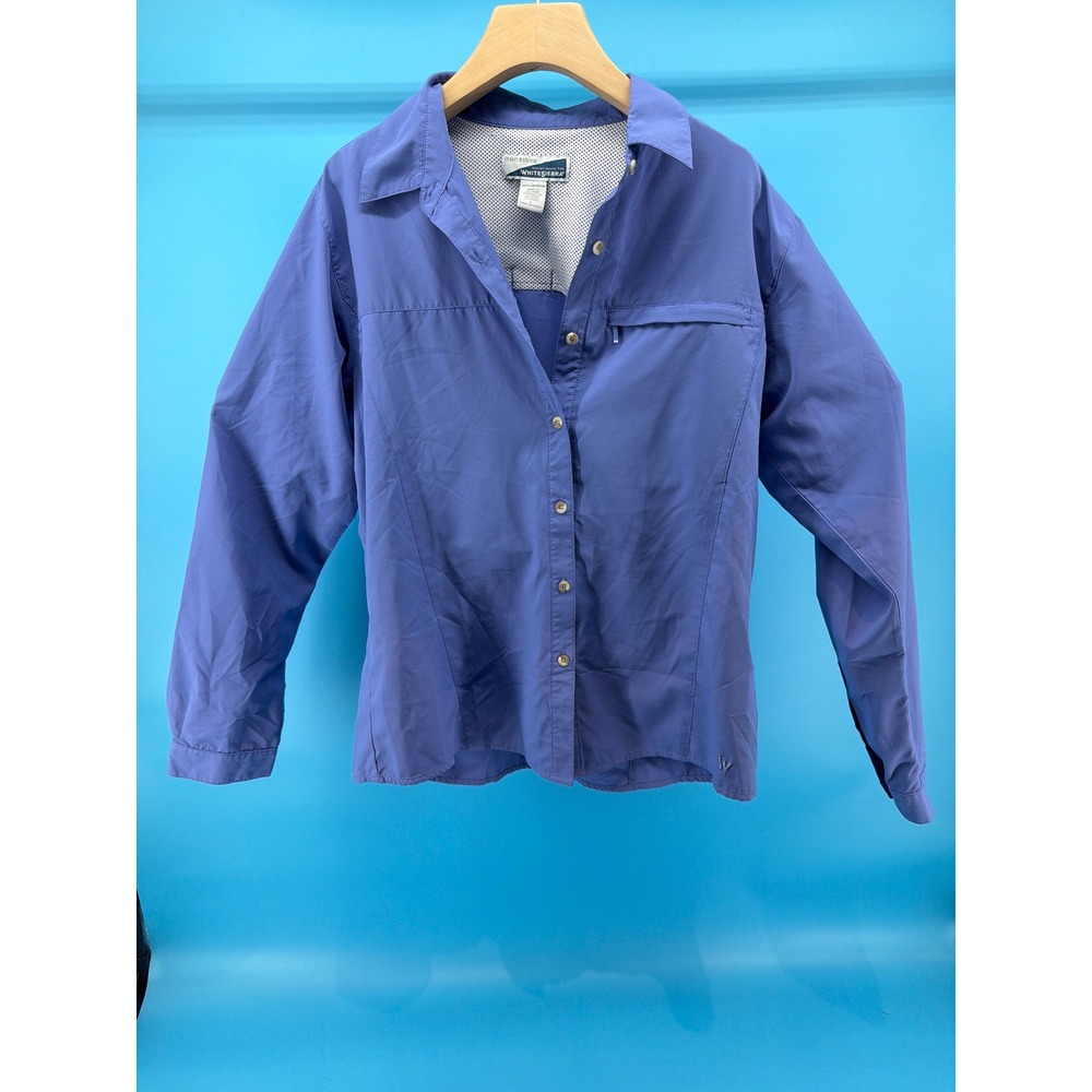 White Sierra Insect Shield Shirt Womens Large Blue Long Sleeve Hiking Ripstop